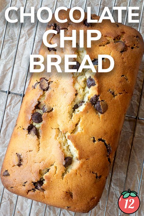 Chocolate Chip Cookie Bread, Easy Chocolate Chip Bread, Quick Bread Recipes Easy Simple, Breakfast Loaf Bread, Chocolate Chip Bread Loaf, Chocolate Chip Quick Bread, Chocolate Quick Bread, Chocolate Chip Loaf, Chocolate Chip Bread Recipe