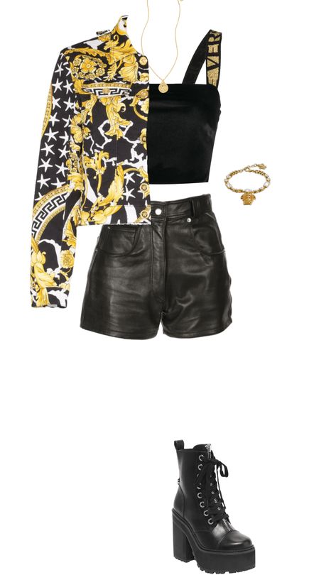 Versace Casual Outfits, Versace Outfit Ideas, Vercase Outfits Women, Vercase Outfits, Versace Outfit Women Casual, Versace Jacket Women, Versace Clothes Women, Versace Inspired Outfit, Versace Outfit Women