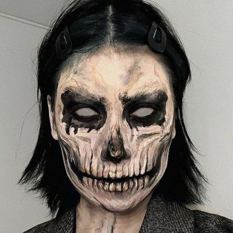 Skeleton Makeup Ideas, Skeleton Halloween Makeup, Halloweenský Makeup, Creepy Makeup, Creepy Halloween Makeup, Skeleton Makeup, Face Paint Makeup, Horror Makeup, Halloween Makeup Ideas