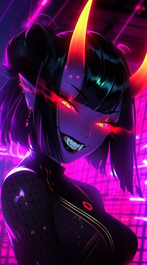 Desain Buklet, Glowing Eyes, Cyberpunk Anime, Gothic Fantasy Art, Spotify Apple, Cool Anime Pictures, Purple Wallpaper, Dark Anime, Dark Fantasy Art