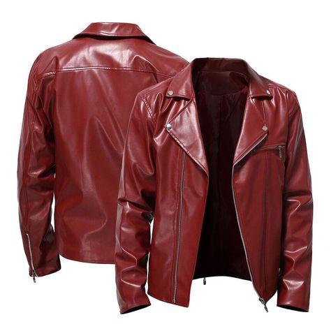 Product Description * Item:Fashionable Mens Motorcycle Biker Jacket Lapel Casual Streetwear PU Leather Coat * Condition: 100% Brand New * Color:red.black. * Size:AsianM-3XL * Package:1pc Coats (without any accessories ）    Please note: 1.Please allow a little error due to manual measurement. 2.The color maybe a little difference because of the light,screen reflection etc. 3.If you are not sure what size to choose, you can tell us your height and weight, we will recommend the right size for you. Shipping 1. Your Item(s) will be shipped within 5-15 business days once payment received. 2. Standard shipping to US/UK,you may can get it in 10-20 Business days.   Standard Shipping for Airmail via Post Office 11-30 business Days Come(approximately within 30 days) ship to other country. 3.if you wa Retro Leather Jacket, Leather Jacket Oversized, Vintage Biker Jacket, Streetwear Coat, Autumn Outwear, Biker Coat, Fitted Coat, Vintage Biker, Pu Leather Jacket