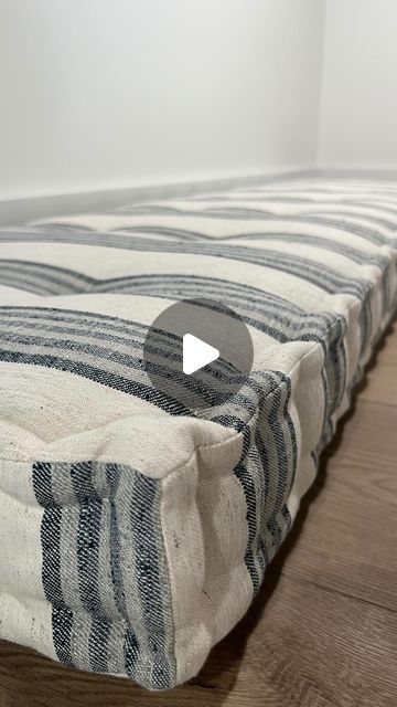 Cristal Frederick on Instagram: "Listen, if you can sew a regular cushion you can make a French mattress cushion.  This is the first one that I’ve ever made so I wanted to share a couple things that I learned or might do differently next time.   •I would probably make the cushion 1/2-1” bigger than I would usually make my cushion. Because of the edge detail it pulled in slightly smaller and I like my cushions to be snug in the space.  •Use button tufting thread the first time. I started by using upholstery weight thread and got to side 3 before it snapped. There is not much that I find more frustrating than being close to finishing a piece and then something happens.  •Stuff the corners extra extra extra! I had heard this tip and did put some in but I should have added more. It probably wo Diy Bench Cushion, French Mattress Cushion, French Mattress, Cushion Tutorial, Mattress Stitch, Tufted Bench, Couple Things, Tufted Cushion, Diy Cushion