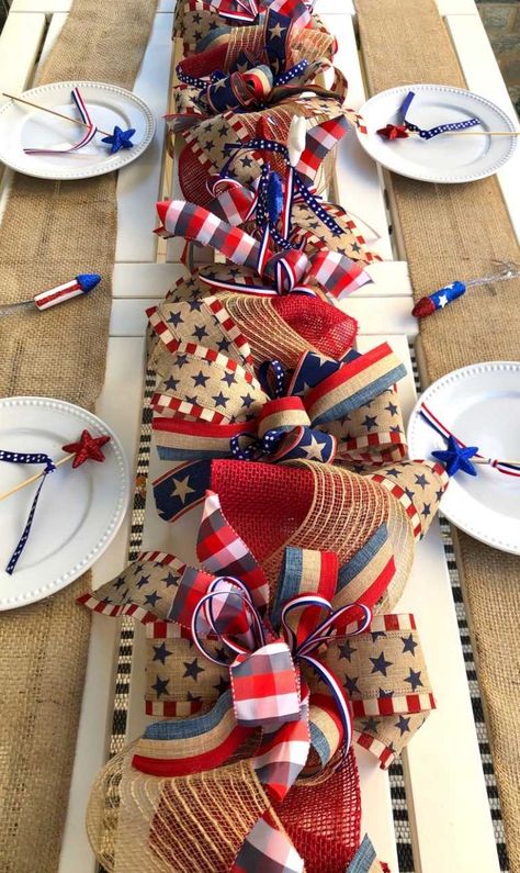 4th Of July Table Centerpieces, Patriotic Centerpieces, Memorial Day Decorations, Fourth Of July Decorations, 4th July Crafts, Fourth Of July Food, Fourth Of July Decor, Patriotic Crafts, 4th Of July Celebration