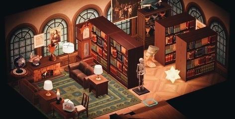 Acnh Basement Library, Acnh House Interior Library, Acnh Hhp Library, Animal Crossing Library Indoor, Basement Acnh Ideas, Acnh Library Ideas Indoor, Acnh Basement Idea, Animal Crossing Basement Ideas, Acnh Basement Design