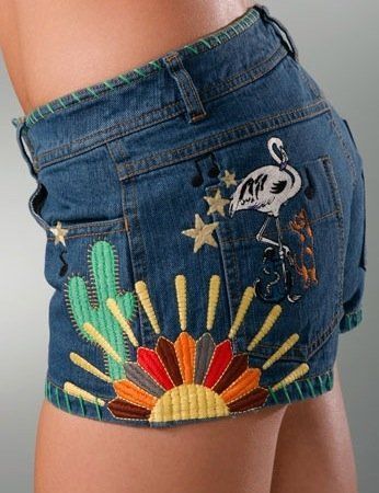 Embroidered Denim Shorts, Denim Embroidery, Painted Jeans, Popsugar Fashion, Embellished Denim, Embroidery On Clothes, Denim Diy, Painted Clothes, Jeans Diy