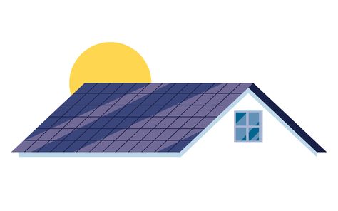 Solar Roof Symbol Illustration Technology Symbol, House Vector Illustration, Energy Icon, Panel House, Web Design Websites, Modern Presentation, Adobe Illustrator Vector, Sun Roof, Websites Design