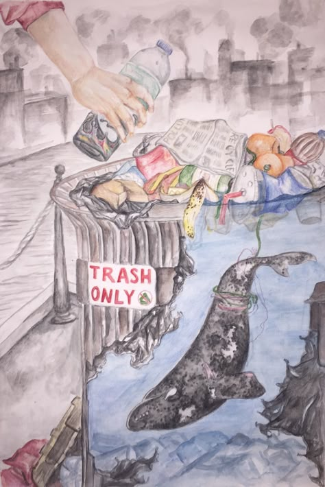 Environmental Protection Drawing, Environmental Pollution Poster, Environmental Issues Art, Ocean Pollution Art, Environmentalist Art, Pollution Poster, Save Earth Drawing, Save Water Poster Drawing, Ocean Drawing