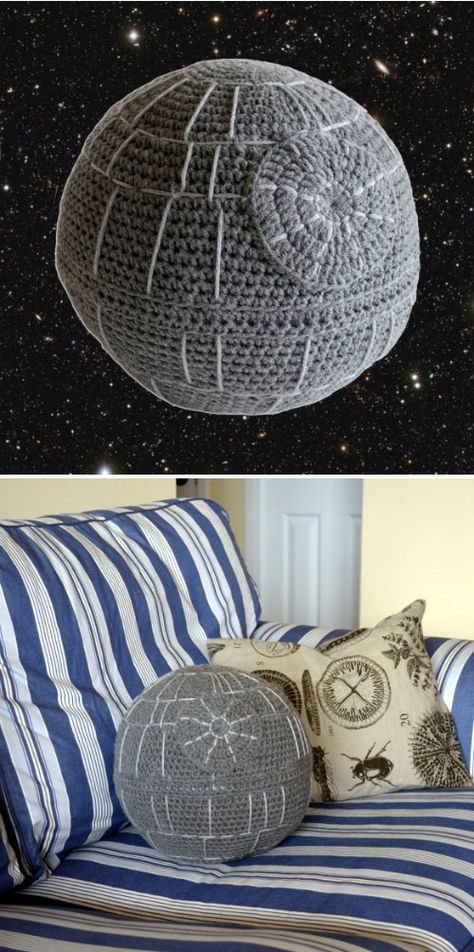 Amigurumi Free Pattern Star Wars, Star Wars Granny Square, Crochet Pillows Free Patterns, Starwars Crochet, Milk Crochet, Amigurumi Pillow, Star Wars Crochet, Star Crochet, Star Pillow