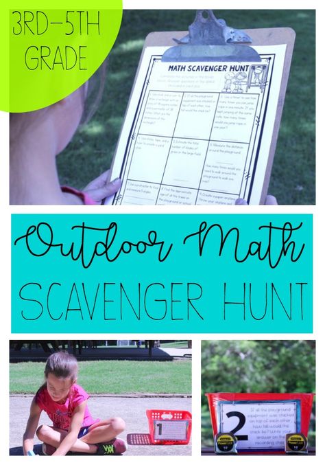 Outdoor Math Games 3rd Grade, Outside Math Games For Kids, Outside Math Games, Outdoor Math Games, Math Scavenger Hunt, Summer School Math, Math Camp, Outdoor Scavenger Hunt, Summer School Activities