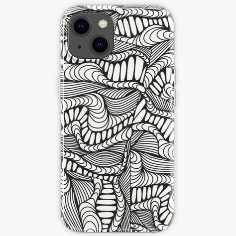 Get my art printed on awesome products. Support me at Redbubble #RBandME: https://www.redbubble.com/i/iphone-case/Black-and-White-Zentangle-Wavy-Doodle-Design-by-cherdoodles/109853146.E69SZ?asc=u Doodle Art On Phone Case, Art On Phone Case, Black And White Doodle Art, Black And White Zentangle, White Doodle, Black And White Stickers, Doodle Design, Black Iphone Cases, Doodle Designs