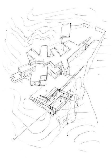 Design Diorama — The Story of House in Pego by Álvaro Siza Vieira Alvaro Siza House, Alvaro Siza Architecture, Cubic Architecture, Alvaro Siza, Schematic Drawing, Conceptual Drawing, Container Architecture, Landscape Sketch, Concept Diagram