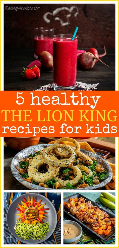 5 Healthy Disney's The Lion King Recipes for Kids | kid-friendly food & recipe ideas inspired by Disney's newest live action movie! #TheLionKing #kids #kidsfood #recipe #healthyrecipe #disney #salad #lunchideas #dinner #smoothie #breakfast #dessert Movie Foods, Dinner Smoothie, Disney Inspired Recipes, Sweet Banana Bread, Disney Inspired Food, Kids Giveaway, Party Essen, Smoothie Breakfast, Disney Dinner