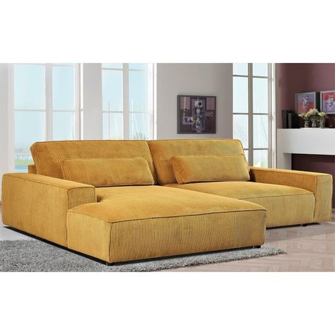 US Pride Furniture 105.52''W Oversized Left Faing Chaise Sectional Sofa, Yellow - Walmart.com Sectional Couch With Pull Out Bed, Pull Out Couch Sleeper Sofas, Maximalist Basement, Deep Couch Oversized, Apartment Couch Ideas, Mcm Couch, Hillside Terrace, Dream Couch, Philadelphia Apartment