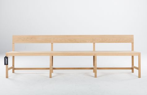 Moooi AVL Shaker Bench | Remodelista Shaker Bench Seating, Made.com Bench, Wooden Gym Bench, Oak Outdoor Bench, Shaker Bench, Dining Bench With Back, Wooden Dining Bench, Modern Dining Bench, Hand Made Oak Bench