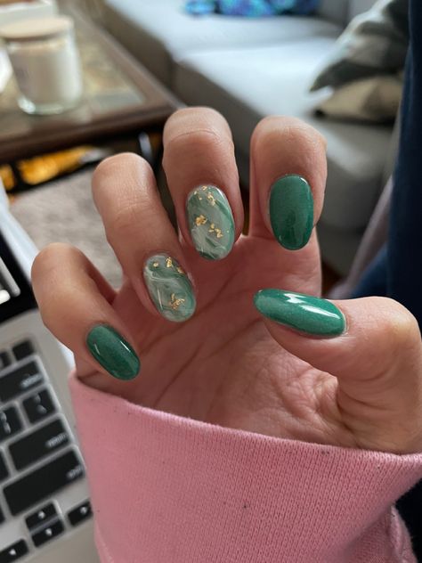 Jade Dip Powder Nails, Mint Green Dip Powder Nails, Jade Inspired Nails, Jade Nails Short, Green Powder Dip Nails, Jade Green Nails Acrylic Short, Jade Nail Art, Jade Color Nails, Nail Dipping Powder Designs Spring