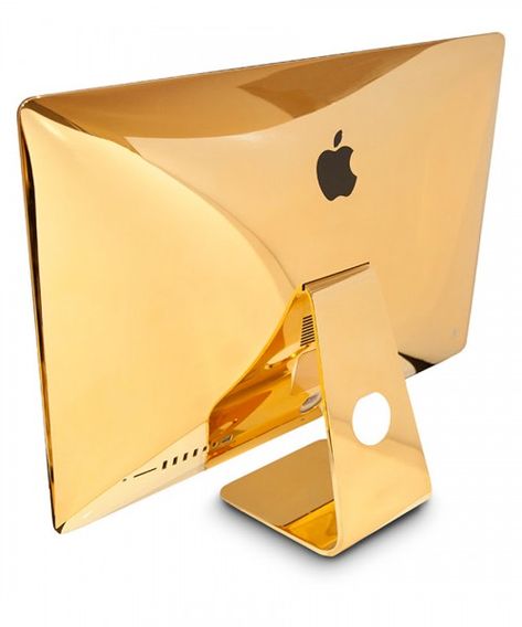 Goldgenie—a customization firm that’s gold-plated the likes of bicycles, golf clubs, racing bikes, watches and phone cases—is offering a service to cover new or used iMac or MacBook devices in 24-karat gold at Goldgenie’s London headquarters. Golden Iphone, Luxury Helicopter, Iphone Macbook, New Luxury Cars, Apple Imac, Certificates Online, Best Cell Phone, Gold Apple, Apple Computer