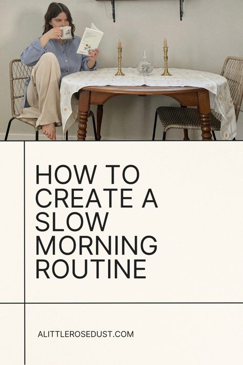 Having a slow and productive morning routine can set your day up for success. Heres how to create your own morning routine. Romanticize Your Morning, Morning Routine Working Women, Slow Mornings Aesthetic, 5am Routine, Slow Aesthetic, Slow Morning Routine, Slow Living Aesthetic, Creating Routines, Easy Morning Routine