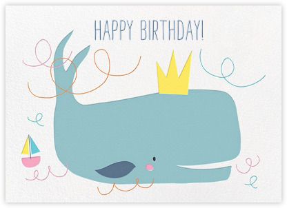 Scandinavian Illustration, Cute Crown, Whale Birthday, Cards Happy Birthday, Happy Birthday Ecard, Happy Whale, Birthday Party Design, Paperless Post, Happy Birthday Messages