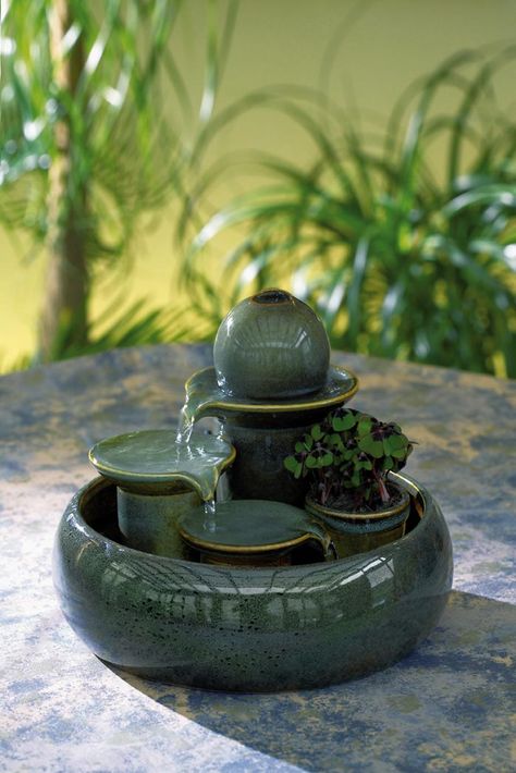 Diy Waterfall, Bamboo Fountain, Table Fountain, Water Wall Fountain, Water Fountain Design, Indoor Water Features, Tabletop Water Fountain, Diy Garden Fountains, Diy Fountain