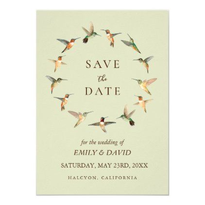 Rufous Hummingbirds Save the Date Announcement Hummingbird Wedding, Wedding Announcement Cards, Bird Wedding, Winter Love, Announcement Cards, Wedding Announcements, Elegant Wedding Invitations, Hummingbirds, Wedding Saving