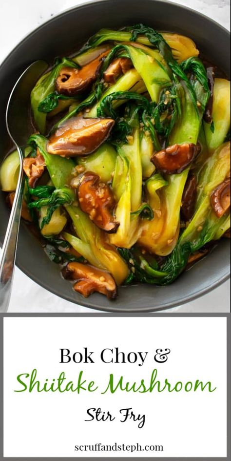 Asian Receipe, Shiitake Mushroom Recipes, Asian Mushrooms, Ab Recipes, Choy Recipes, Greens Recipes, Lifestyle Challenge, Mushroom Stir Fry, Chinese Cooking Wine