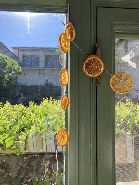 Window Sunlight Aesthetic, Dorm Room Ideas Orange, Room Ideas Orange, Orange Garlands, Orange Room Decor, Window Sunlight, Garland Window, Sunlight Aesthetic, Window Garland