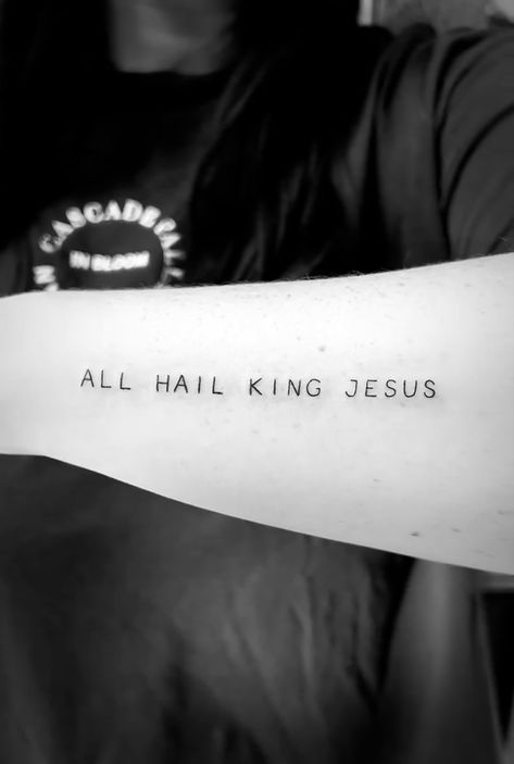 i had this done in in Massachusetts and it was my first tattoo! they were amazing! :) Jesus Is King Tattoo, Bible Tattoos, Christ Tattoo, King Tattoos, Jesus Tattoo, King Jesus, Popular Tattoos, First Tattoo, Tatting