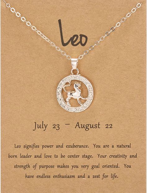 Beautiful Modern Design - Show Off Your Leo Zodiac Sign In Style With This Beautifully Designed Timeless Gold Plated Pendant Necklace. Highlighted By A Motif Of The Leo Zodiac Symbol, Finished To A High Polish. #zodiac #leo #chain #necklace #style #fashion #aesthetic #crochet #recipe August Zodiac, Astrology Jewelry, Zodiac Leo, Aesthetic Crochet, Zodiac Pendant, Zodiac Constellations, Zodiac Symbols, Zodiac Jewelry, Leo Zodiac