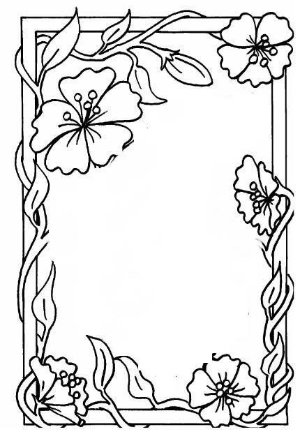 Flowers In Corner Drawing, Plant Frame Drawing, Border Coloring Pages, Flower Drawing Design Colour, Flower Border Drawing, Drawing Borders, Traditional Tattoo Designs, Colorful Borders Design, Paper Art Design