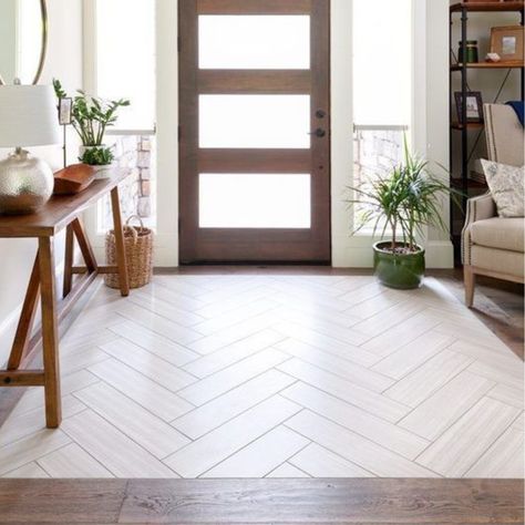 10 Kitchen Tile to Wood Floor Transition Ideas | Farmhouse Hallway, Entryway Tile, Design Hall, Entryway Flooring, Best Home Interior Design, Farmhouse Flooring, Famous Houses, Hal Decor, Hallway Designs