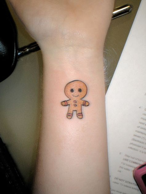 i want this tat Gingerbread Man Tattoo Ideas, Gingerbread Man Tattoo, Gingerbread Tattoo, Ginger Tattoo, Man Tattoo Ideas, Holiday Tattoos, Man Tattoo, Christmas Gingerbread Men, Tattoo Meaning