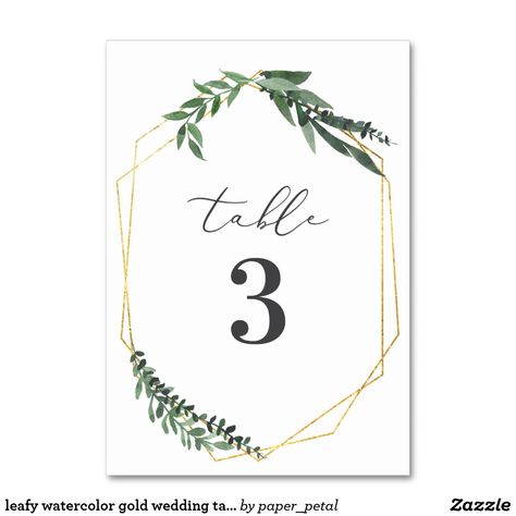 Gold Wedding Table Numbers, Celebration Invitations, Harvest Wedding, Watercolor Table Numbers, Gold Table Numbers Wedding, Wedding Table Themes, Table Planner, Diy Table Numbers, Watercolor Foliage