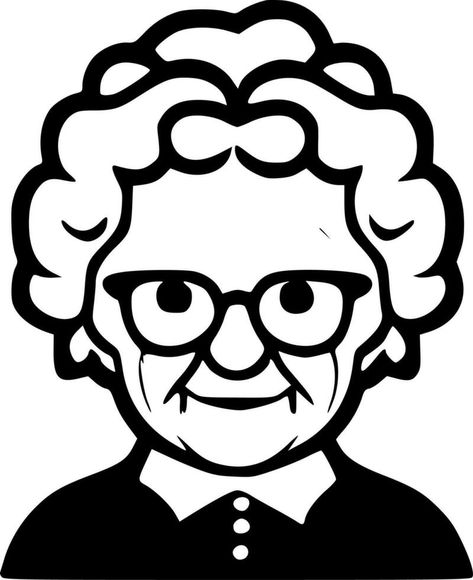 Grandma Logo Design, Face Outline, Cnc Ideas, Retro Graphic Design, Cartoon Logo, Vector Logo, Vector Art, Graphic Tee, Vector Free