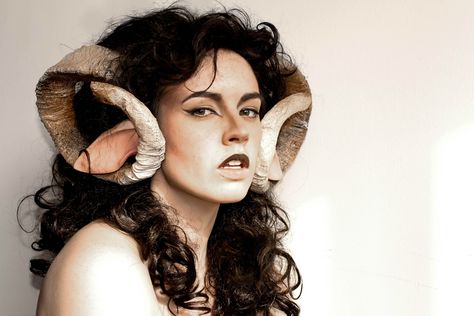 @Beth Burchfield THIS IS AWESOME BE A RAM. Faun Costume, A Snowy Day, Ren Fair, 수채화 그림, Snowy Day, Fantasy Makeup, 판타지 아트, Photo Reference, Character Inspo