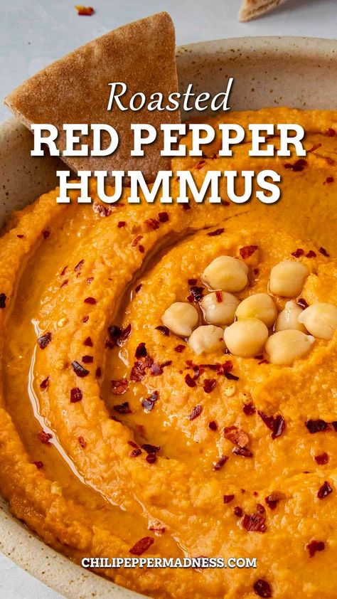 Healthy Hummus, Easy Hummus Recipe, Hummus Recipe Homemade, Pepper Hummus, Roasted Red Pepper Hummus, Red Pepper Hummus, Makanan Diet, Roasted Red Pepper, Hummus Recipe