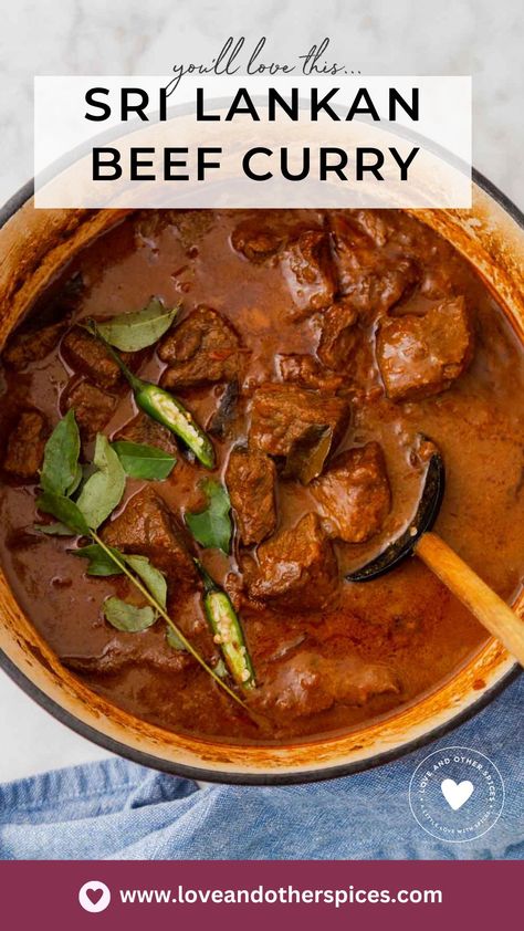 Sri Lankan Curry, Beef Curry Recipe, Whole Spices, Sri Lankan Recipes, Beef Curry, Coconut Milk Curry, Slow Cooked Beef, Curry Dishes, Tender Beef