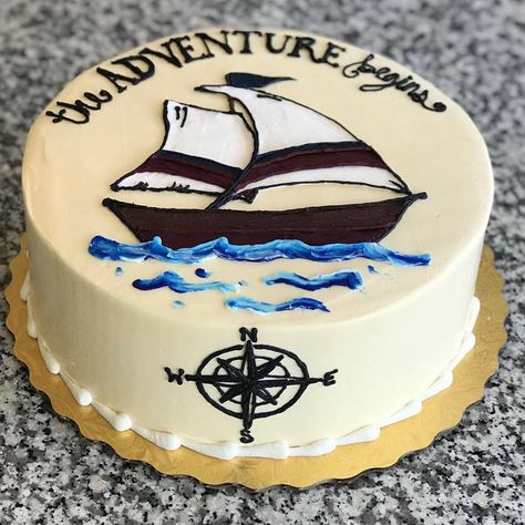 Sail Boat Cake, Sailing Cake, Cakes With Sails, Boat Birthday Cake, Nautical Cakes Ideas, Boat Cake Ideas, Boat Theme Cake, Boat Cakes For Men, Cake Boat Birthday