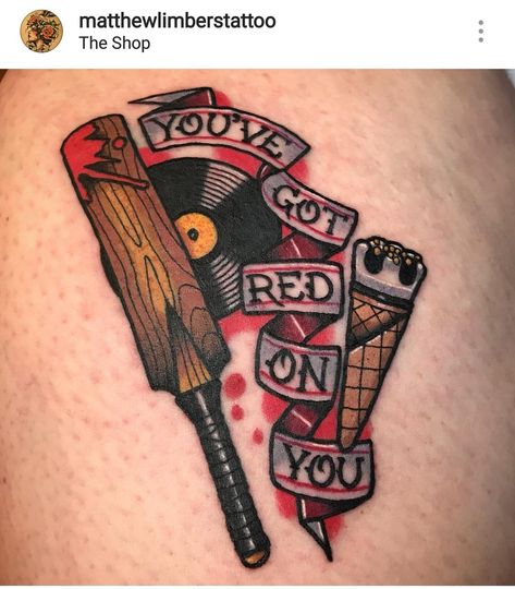 shaun of the dead Dead Tattoo Ideas, Dead Tattoo, Shaun Of The Dead, Horror Movie Tattoos, Birthday Tattoo, Movie Tattoos, Marvel Tattoos, Cloud Tattoo, Horror Tattoo