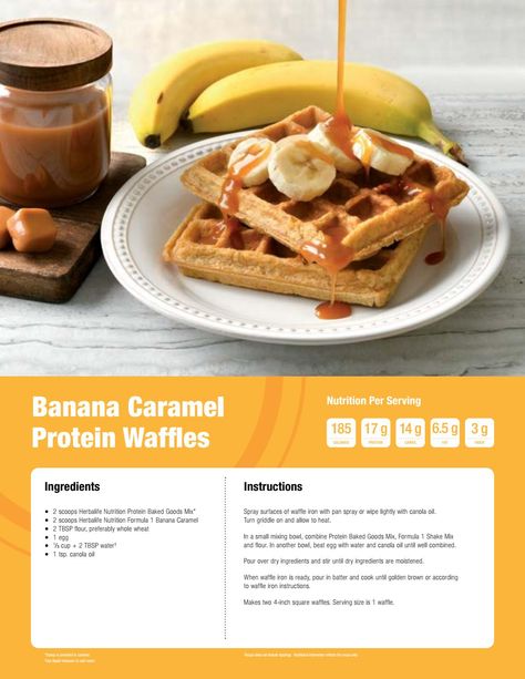 Shake up your shake game with Herbalife Protein Baked Goods Mix! With this new mix, you can create guilt-free muffins, pancakes and waffles that will satisfy your sweet tooth without derailing your weight-management goals. Combine with your favorite Formula 1 Healthy Meal Nutritional Shake Mix flavor to prepare a high-protein meal that has the taste you love and the nutrition you need. When combined with any flavor of Formula 1, Protein Baked Goods Mix makes a nutrient-dense muffin that is glut Herbalife Protein Waffle Recipe, Herbalife Waffles Recipes Easy, Herbalife Protein Waffles, Herbalife Waffles Recipes, Herbalife Waffles, Protein Baked Goods, Herbalife Meal Plan, Herbalife Diet, Baking Mix Recipes