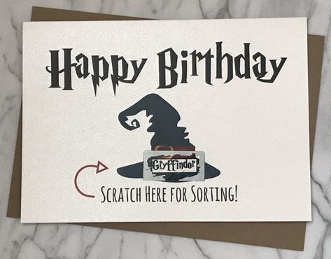 Harry Potter Birthday Card House Sorting Birthday Card Cute Paper Diy, Carte Harry Potter, Harry Potter Card, Harry Potter Birthday Cards, Happy Birthday Harry Potter, Card Sorting, Harry Potter Cards, Card House, Cumpleaños Harry Potter