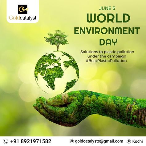 World Environment Day is a reminder that we must take good care of our surroundings. Let us make a promise to make our planet a greener and healthier place for us to live and enjoy life!! Happy World Environment Day 🌳🌍 . . . #WorldEnvironmentDay #EnvironmentDay #environment #saveearth #earth #BeatPlasticPollution #June_5 #Goldcatalyst 5 June World Environment Day, Happy World Environment Day, Environment Day, World Environment Day, Plastic Pollution, Save Earth, Our Planet, Enjoy Life, Pollution