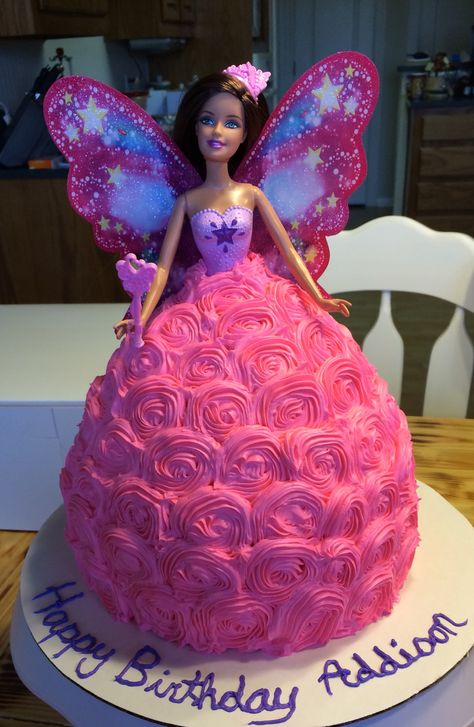 Barbie Fairy Cake Barbie Fairy Cake, Good Cake Recipes, Barbie Dress Cake, Barbie Doll Cake, Kid Cakes, Delish Cakes, B Day Cake, Barbie Birthday Cake, Owl Cakes