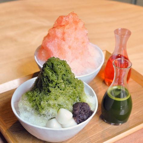 Kakigori Aesthetic, Japanese Shaved Ice, Shaved Ice, Fun Fair, I Want To Eat, Sugar And Spice, Food Obsession, Food Design, Matcha