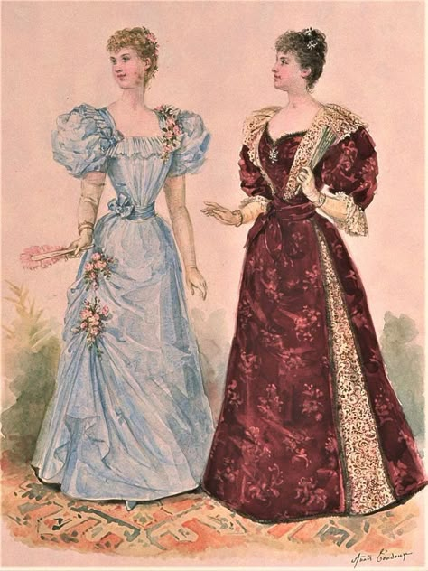 1894 Fashion Plate, 1895 Fashion Plate, 1890s Fashion Plates, La Belle Epoque Fashion, 1894 Fashion, 1890s Fashion Women, Victorian Fashion Plates, 1890 Fashion, Edwardian Fashion Plates