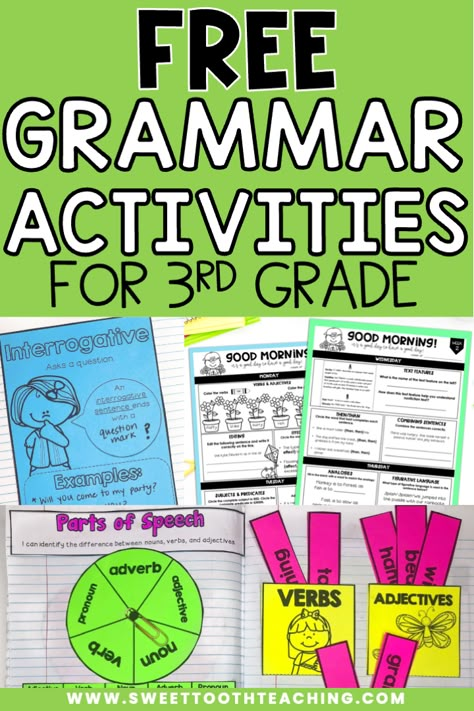 Grammar 3rd Grade, Grammar Games For 3rd Grade, Phonics For 3rd Grade, Third Grade Activities Free Printable, 3rd Grade Language Arts Worksheets Free Printable, 3rd Grade Language Arts Curriculum, 3rd Grade Parts Of Speech Activities, 3rd Grade English Worksheets Free Printable, Ela 3rd Grade