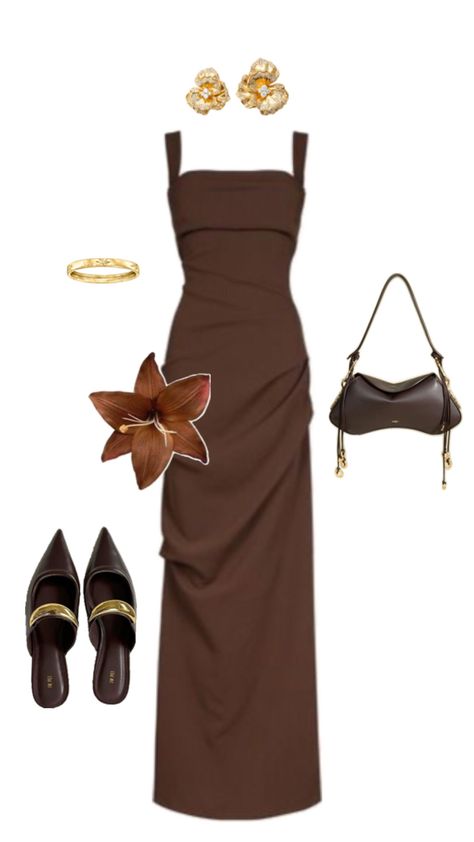 Brown Dress Formal, Brown Dresses Formal, Casual Work Outfits Women, Shoes Outfit Fashion, Casual Work Outfits, Dress Formal, Work Outfits Women, Fancy Outfits, Brown Dress