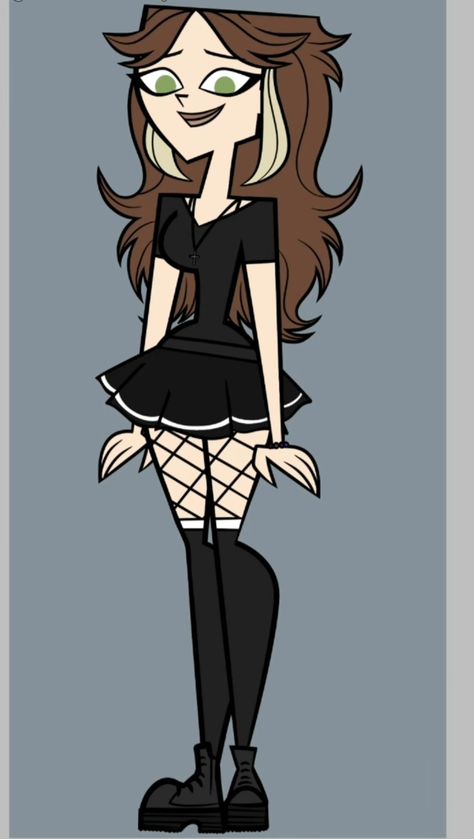 Total Drama Drawing Base, Total Drama Character Design, Total Drama Island Characters Aesthetic, Tdi Oc Base Hair, Total Drama Art Style, Total Drama Body Base, Total Drama Art, Total Drama Island Oc, Goth Cartoon