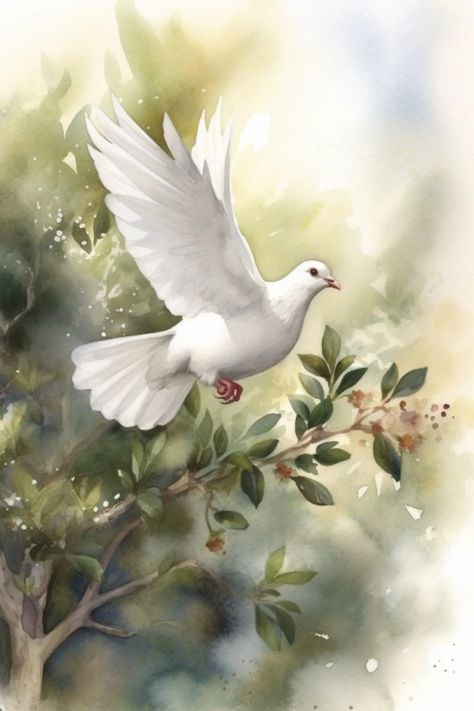 watercolor painting of dove inspired by the Bible White Dove Vs Alabaster, Dove Paintings, Dove Painting, White Dove, White Doves, Ap Art, Guy Drawing, The Meaning, Paloma