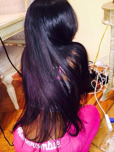 Hair Laid, Long Black Hair, Relaxed Hair, Different Hairstyles, Hair Length, Brazilian Hair, Hair Dos, Long Black, Gorgeous Hair