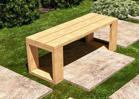 Homemade Bench, Outdoor Bench Plans, Wood Bench Plans, Simple Bench, Diy Bank, Garden Bench Plans, Outdoor Bench Seating, Seating Bench, Wood Bench Outdoor